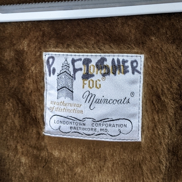 Vintage 80s London Fog Maincoats Faux Fur Removable Zip-In Fleece Jacket Lining - Picture 2 of 5